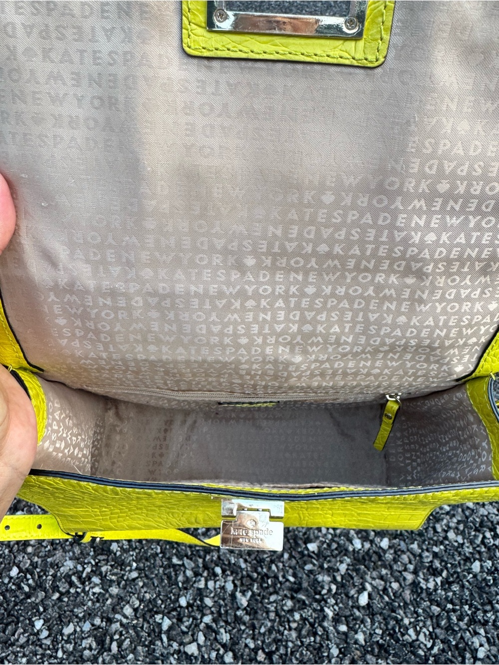 Kate Spade New York Yellow Croc Embossed Leather Satchel Crossbody Bag - Picture 10 of 10